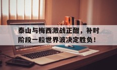 泰山与梅西激战正酣，补时阶段一粒世界波决定胜负！